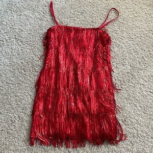 Taylor swift red eras fringe dress